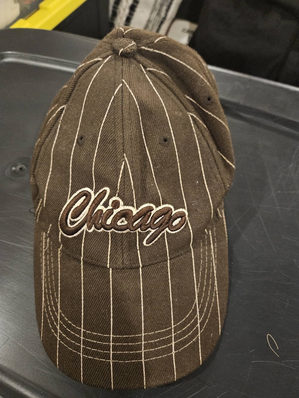 Chicago Embroidered Brown Pinstripe Baseball Cap
